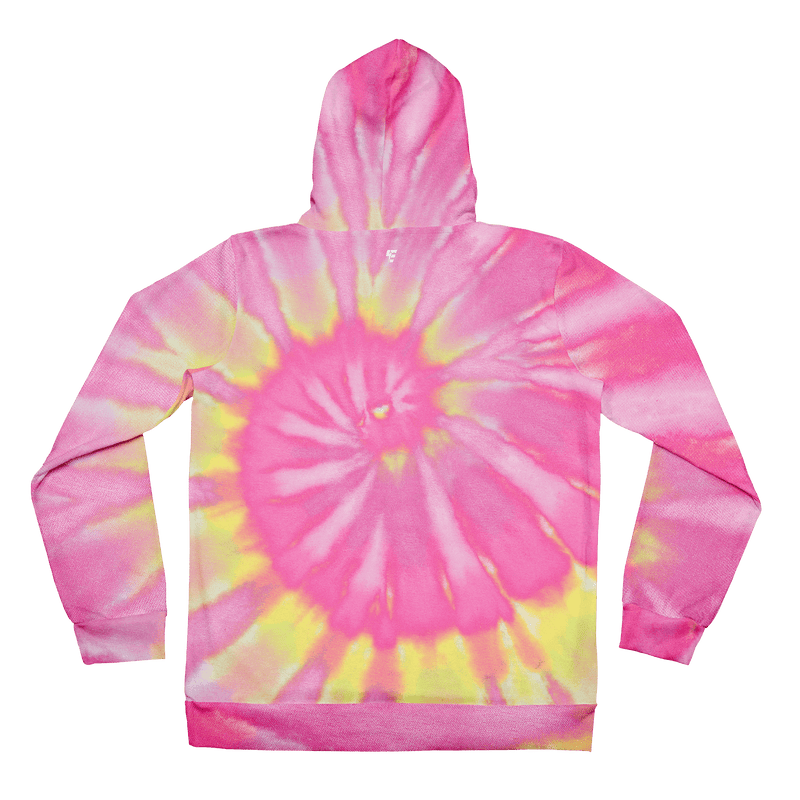 Neon Pink Tie-Dye Unisex Hoodie Pullover Hoodies Electro Threads 