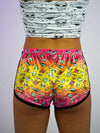 Neon Rainbow Space Retro Shorts Women's Shorts Electro Threads