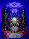 NEON SACRED DUALITY Crushed Velvet Wall Tapestry Tapestry Yantrart