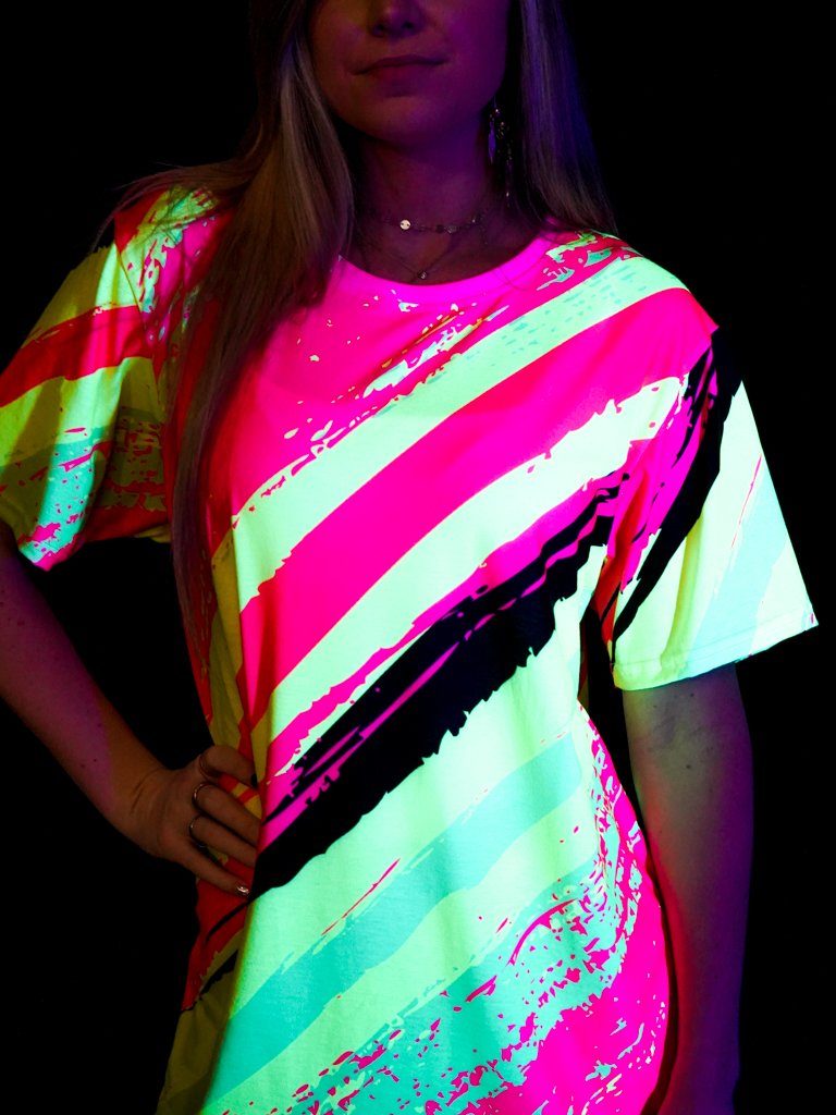 Neon Slasher Unisex Crew T-Shirts Electro Threads X-Small 