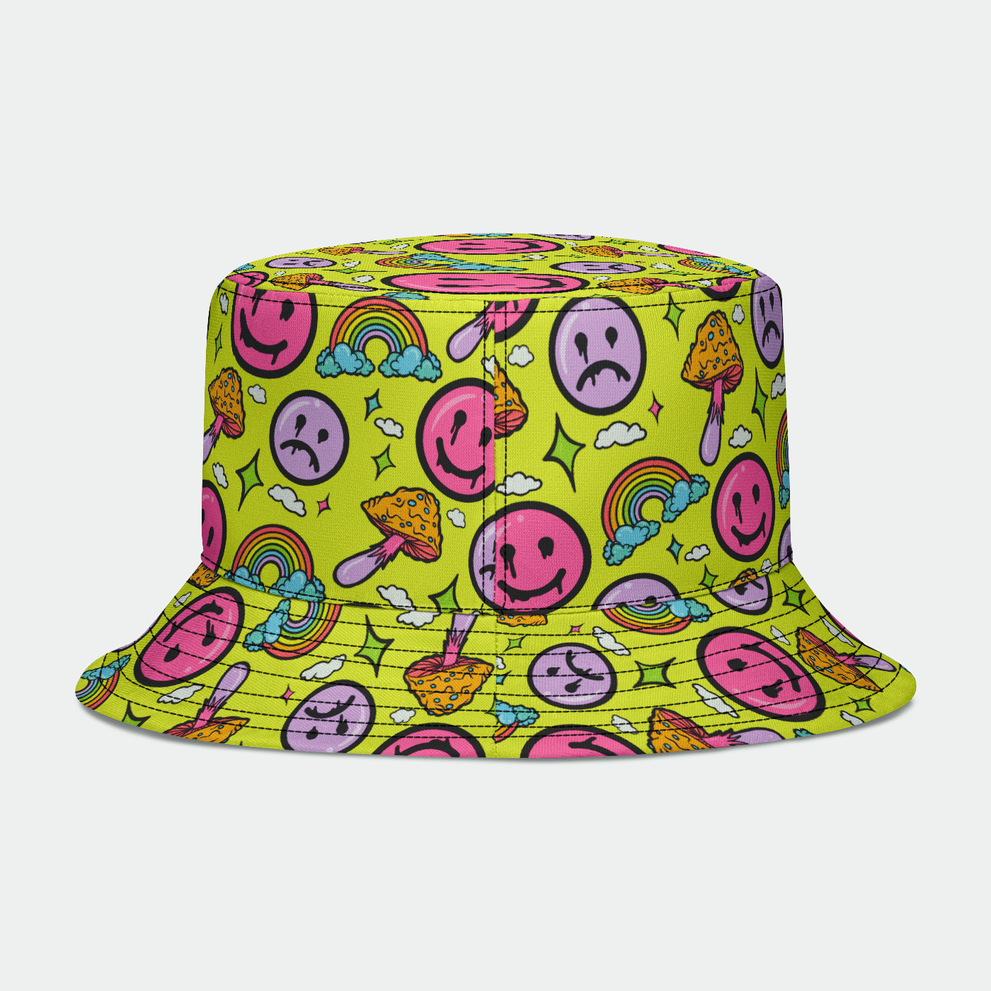 Neon Smile City Bucket Hat Electro Threads