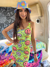 Neon Smile City Mini-dress Sexy Motion Bodycon Dress Electro Threads