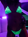 Neon Space Drip (Green) Bikini Top Bikini Tops Electro Threads