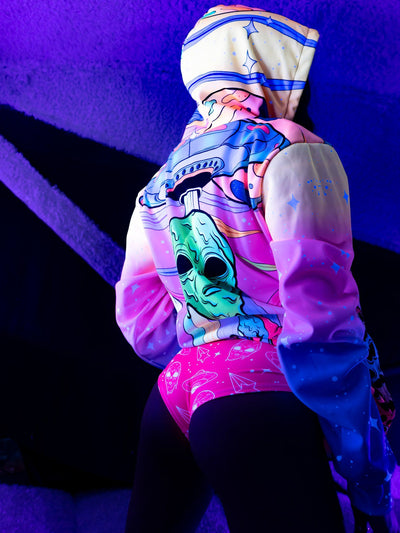 Neon Space Drip (Pink) Booty Shorts Booty Shorts Electro Threads