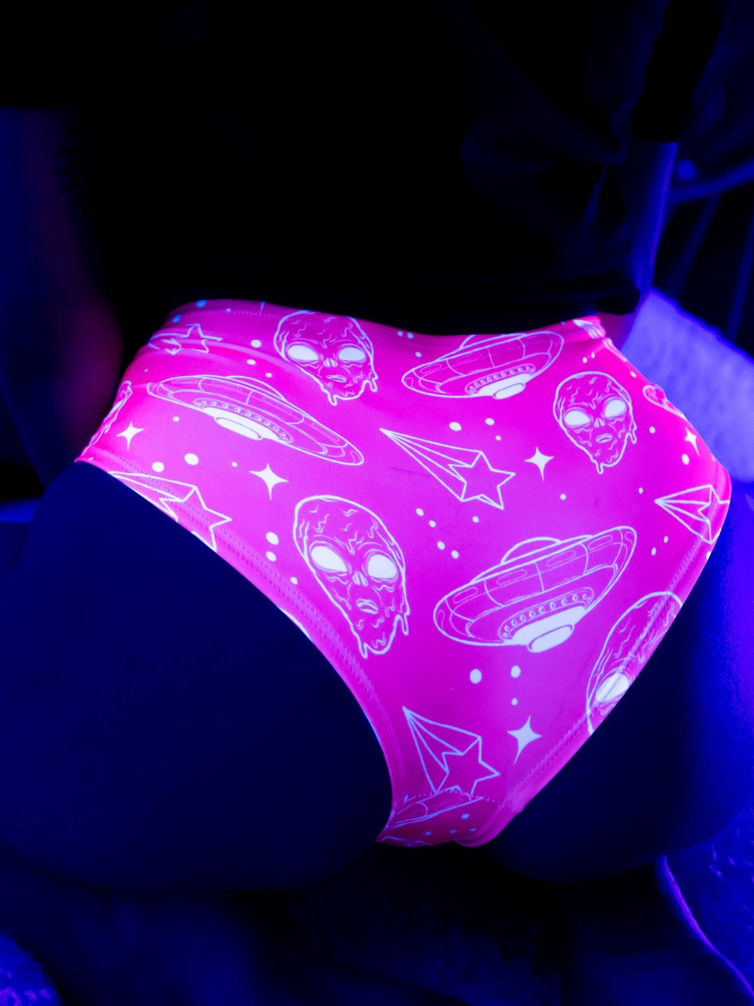 Neon Blast Thong Booty Shorts from Spandex