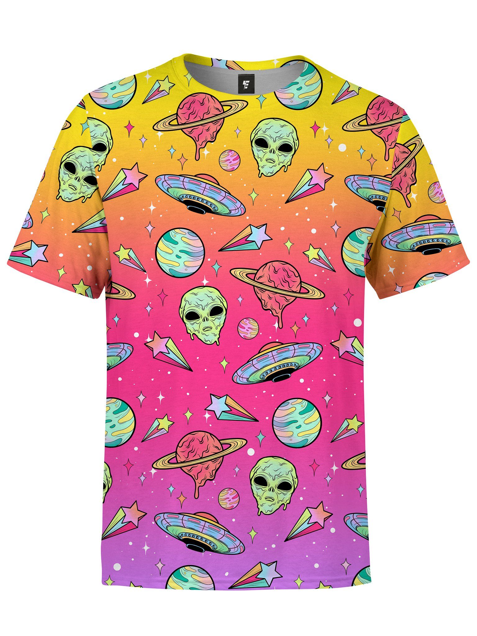 Neon Space Drip (Rainbow) Unisex Crew T-Shirts Electro Threads 