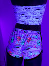 Neon Space Trip Retro Shorts Women's Shorts Electro Threads