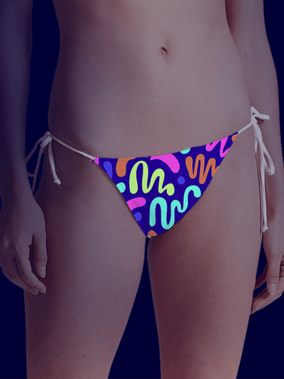 Neon Squiggles Bikini Bottom Bikini Bottoms Space Queen