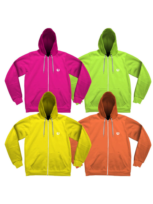 Neon Unisex Zip Up Hoodies Electro Threads