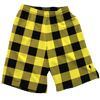 Neon Yellow & Black Plaid Shorts Mens Shorts T6