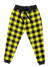 Neon Yellow Black Plaid Unisex Joggers Jogger Pant T6 