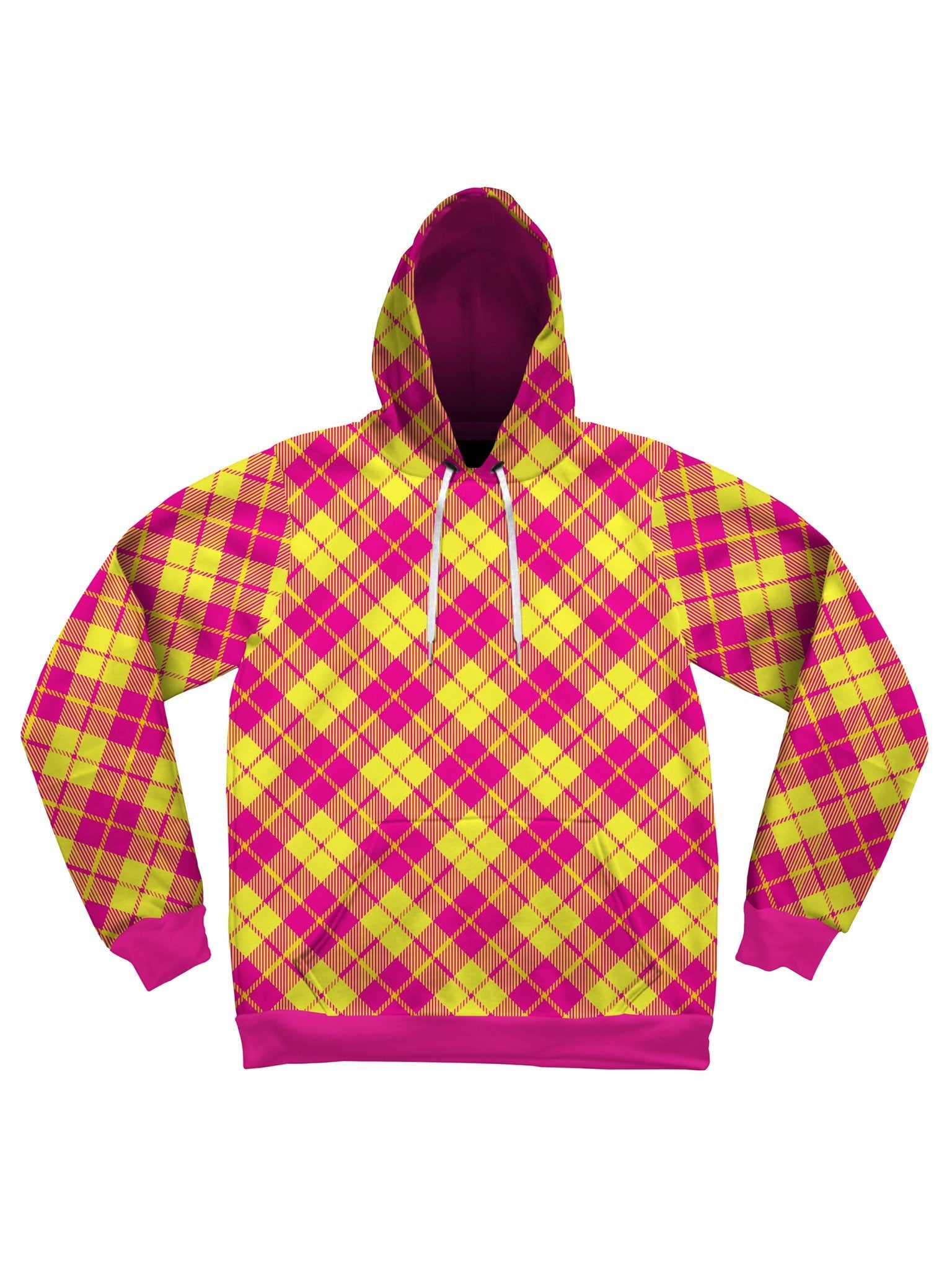 Neon Yellow & Pink Unisex Hoodie Pullover Hoodies Electro Threads 
