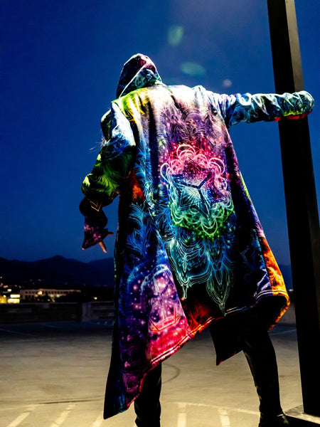 COSMIC TRIP high quality Dream Cloak, Warm Cozy Oversized Trippy Hoodie Festival Fashion, Custom Hoodie Cloak Coat, Hooded Cape Cloak, Hooded Coat