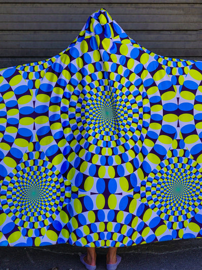 Optical Illusion 1 Hooded Blanket Hooded Blanket Electro Threads
