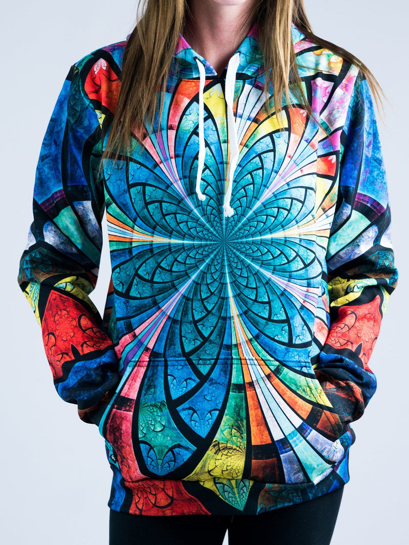Optical Stained Glass Unisex Hoodie Pullover Hoodies T6 X-Small Green Pullover Hoodie