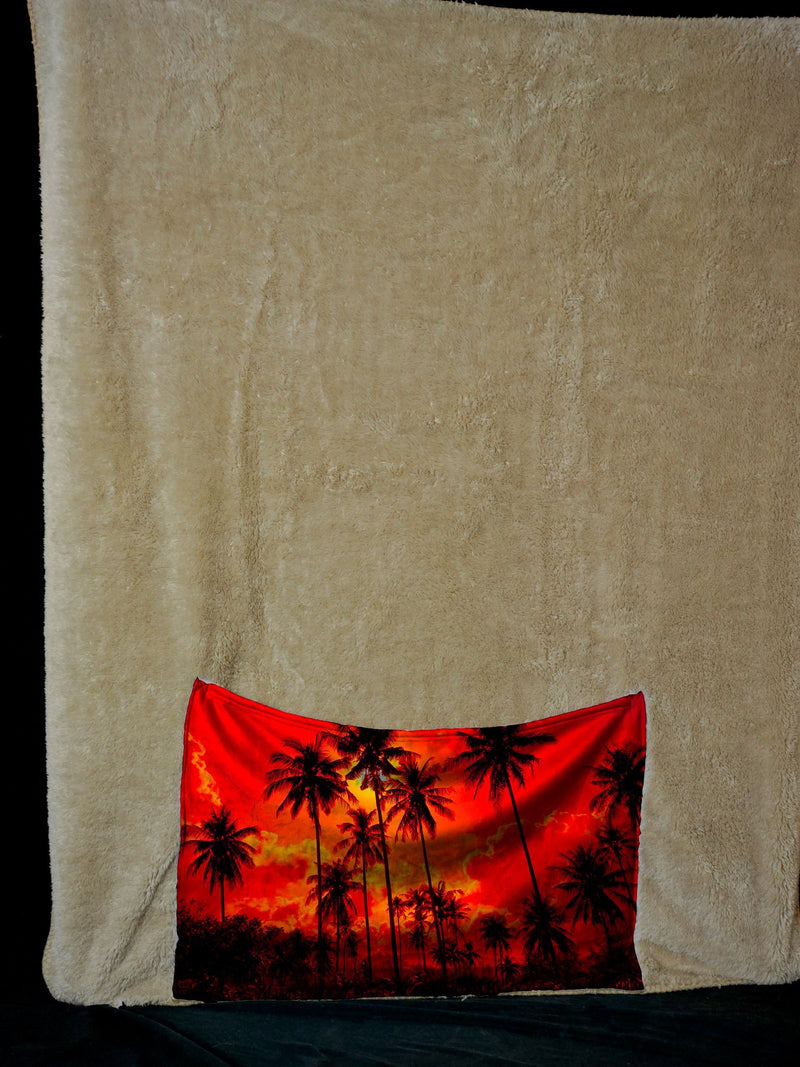 PALM TREE SUNSET FOOTSIE BLANKET Footed Blanket Electro Threads 