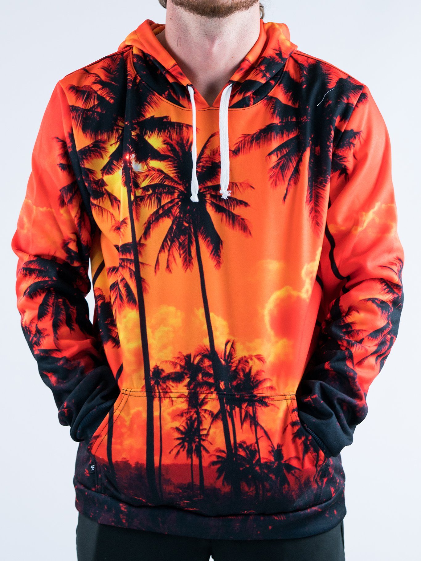 Palm Tree Sunset Unisex Hoodie Pullover Hoodies T6 XS Orange Pullover Hoodie