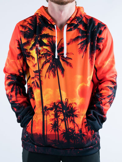 Palm Tree Sunset Unisex Hoodie Pullover Hoodies T6 XS Orange Pullover Hoodie