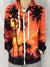 Palm Tree Sunset Unisex Zip Hoodie Pullover Hoodies T6 