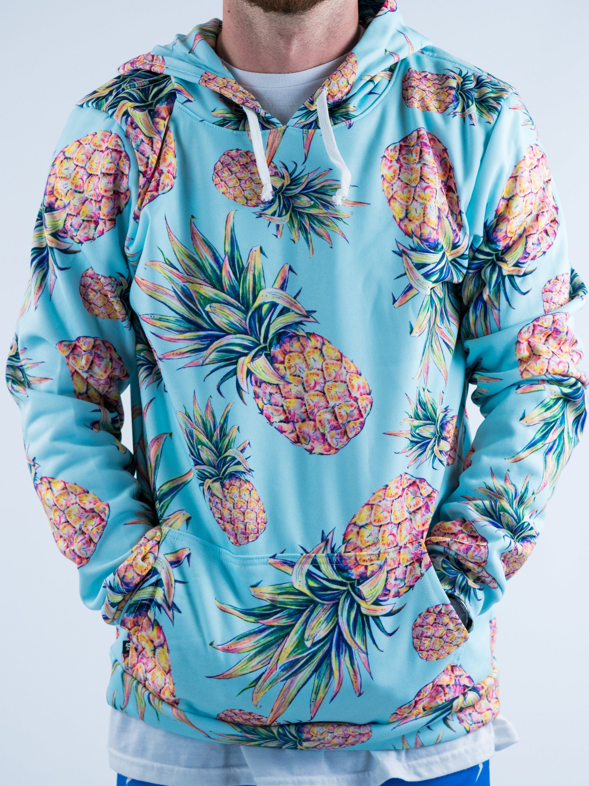 Pastel Pineapple Unisex Hoodie Pullover Hoodies T6 XS Turquoise Pullover Hoodie