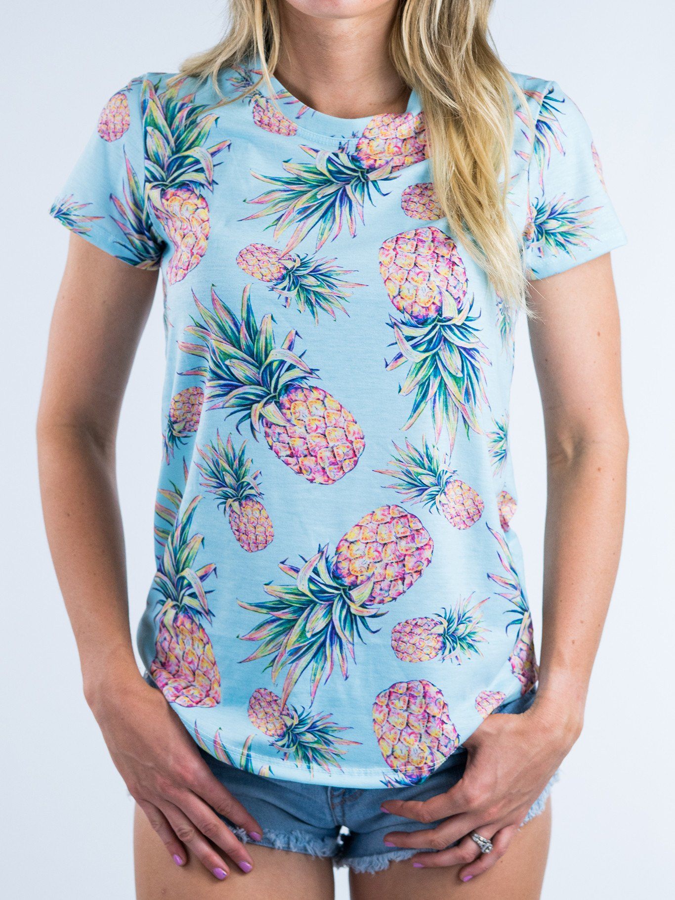 Pastel Pineapple Women's Crew T-Shirts T6 