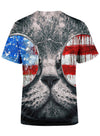 Patriotic Cat Unisex Crew T-Shirts T6