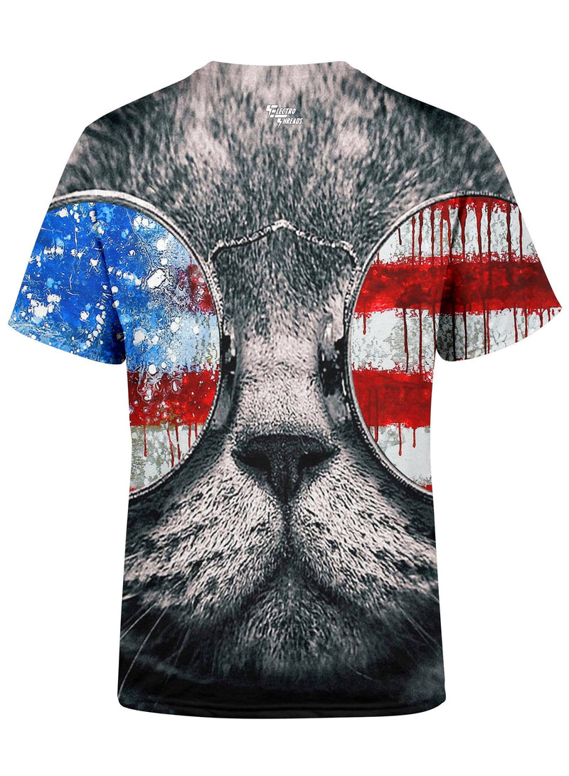 Patriotic Cat Unisex Crew T-Shirts T6 