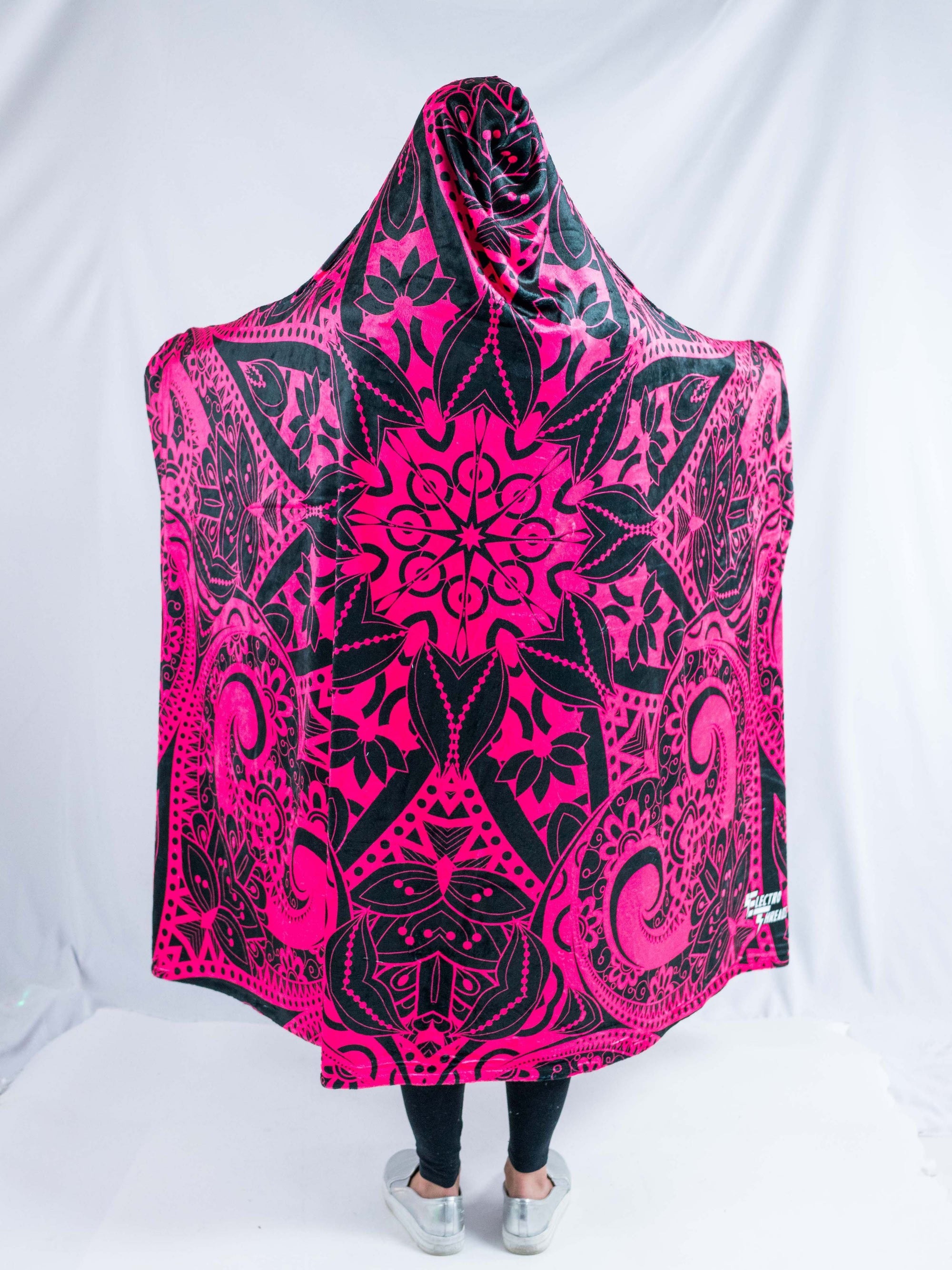 Pink Mandala Hooded Blanket Hooded Blanket Electro Threads 