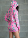 Pink Pineapple Hooded Dress Hoodie Dress T6