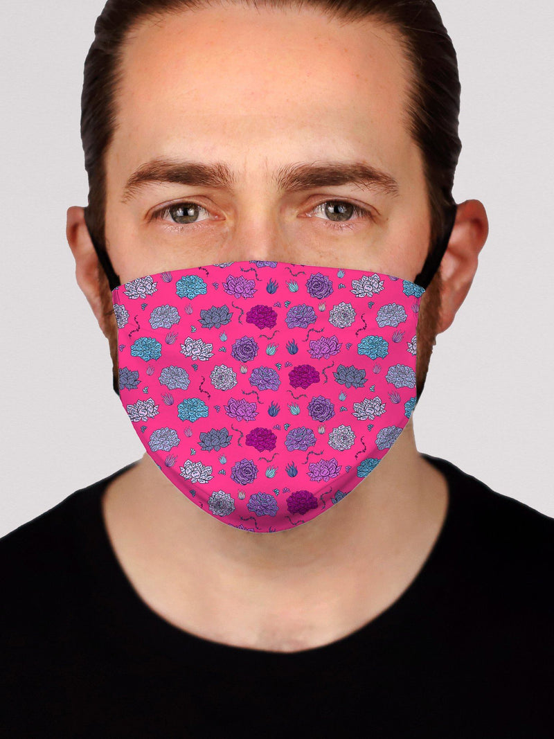 Pink Succulent Face Mask Face Masks Electro Threads 