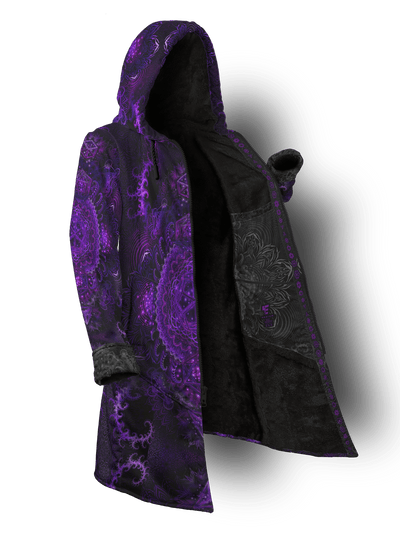 Platonic Mandala V2 Blacklight Cyber Cloak Cyber Cloak Electro Threads Long Sleeve-No Bag XX-Small Black Sherpa