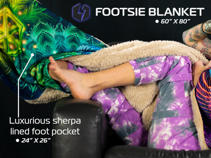 Platonic Mandala Footed Blanket Electro Threads 