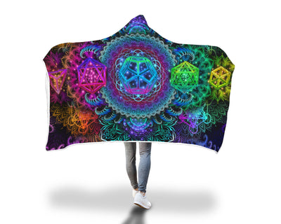 Platonic Mandala V2 Hooded Blanket Hooded Blanket Electro Threads