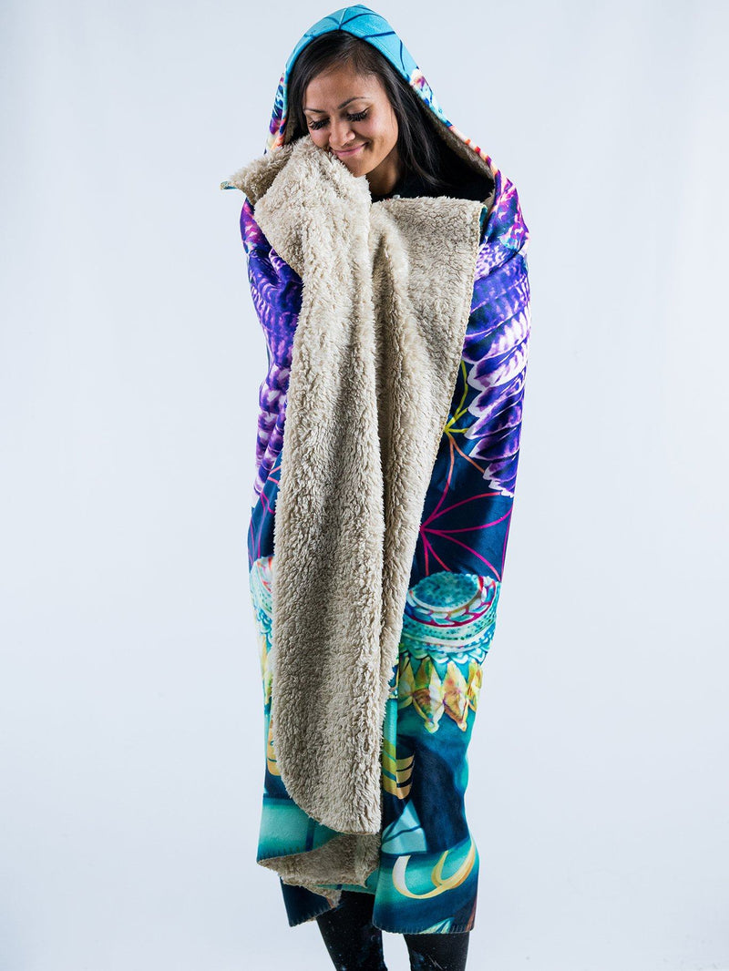 Power And Peace Hooded Blanket Hooded Blanket Electro Threads 