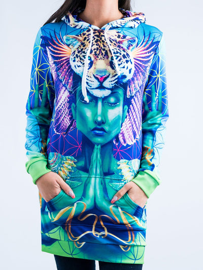 Power and Peace Hooded Dress Hoodie Dress T6 XS Blue