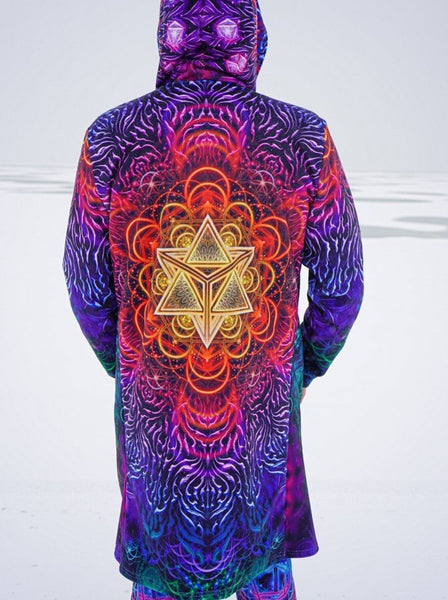 Metamorphosis Sherpa Lined Hooded X-Cape // Psych Fashion & Visionary Art // Trippy, Cape, Cloak, Festival Style, Psytrance, Electric Forest top