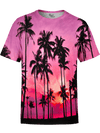 Purple Palms Unisex Crew T-Shirts T6 XS Pink
