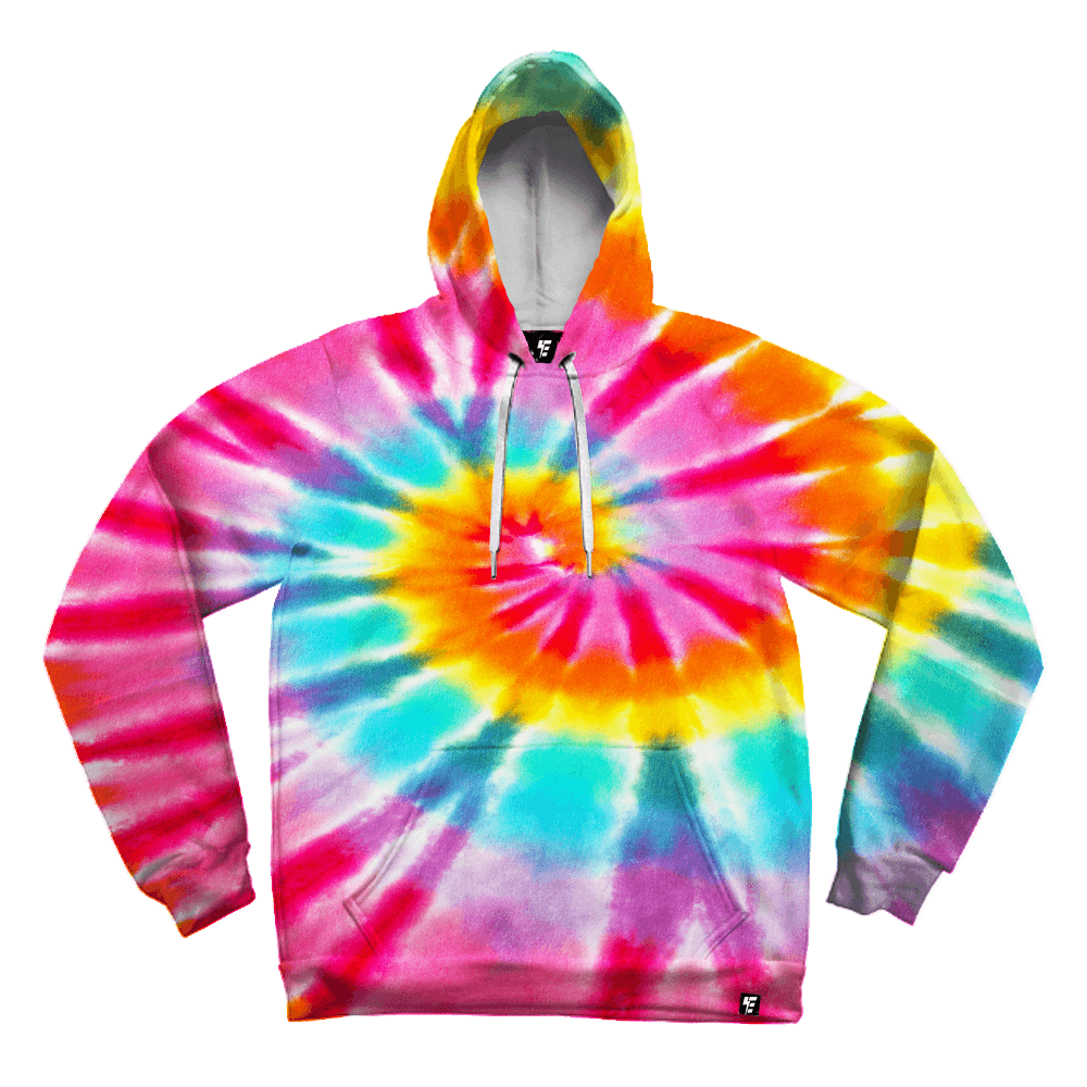 Rainbow Tie Dye Unisex Hoodie - Electro Threads
