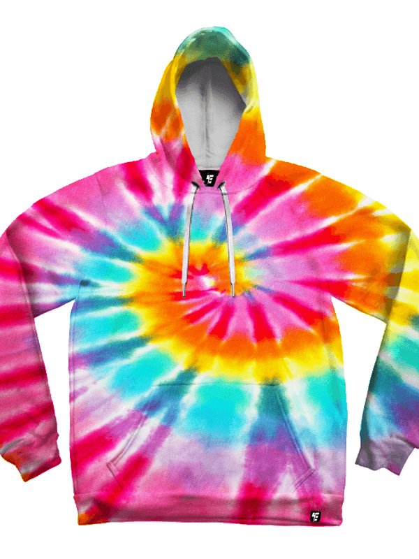 Rainbow spiral tie dye hoodie sale