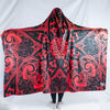 Red Mandala Hooded Blanket Hooded Blanket Electro Threads ADULT 60"X80" MICRO FLEECE