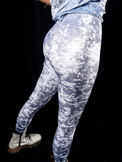 Silver Crushed Velvet Tights Tights Electro Threads