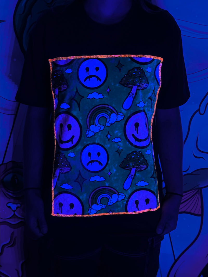 Smile City NeoThreads Unisex Crew T-Shirts Electro Threads XS Velvet Patch 