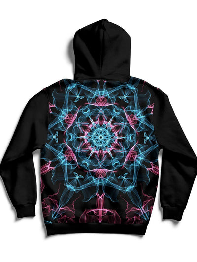 Smokey Blue Mandala Back Panel Unisex Hoodie Pullover Hoodies T6