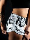 Snake Skin (White) Retro Shorts Women's Shorts Electro Threads