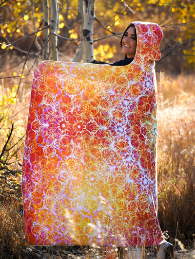 Solar Flare Mandala Hooded Blanket Hooded Blanket Electro Threads