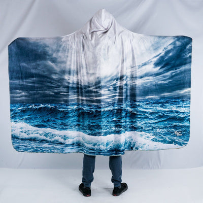 Stormy Ocean Hooded Blanket Hooded Blanket Electro Threads