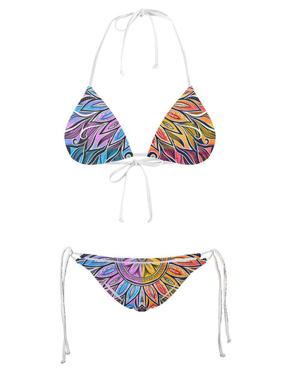 Sun & Moon-Ray Mandala Bikini Top Bikini Tops Electro Threads