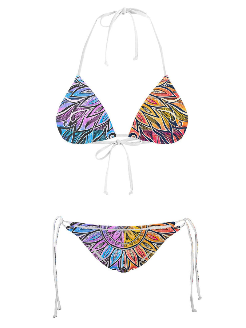 Sun & Moon-Ray Mandala Bikini Top Bikini Tops Electro Threads 2XS Top 
