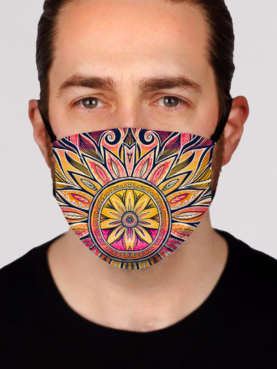 Sun & Moon-Ray Mandala Face Mask Face Masks Electro Threads 8 INCHES Sun-Ray