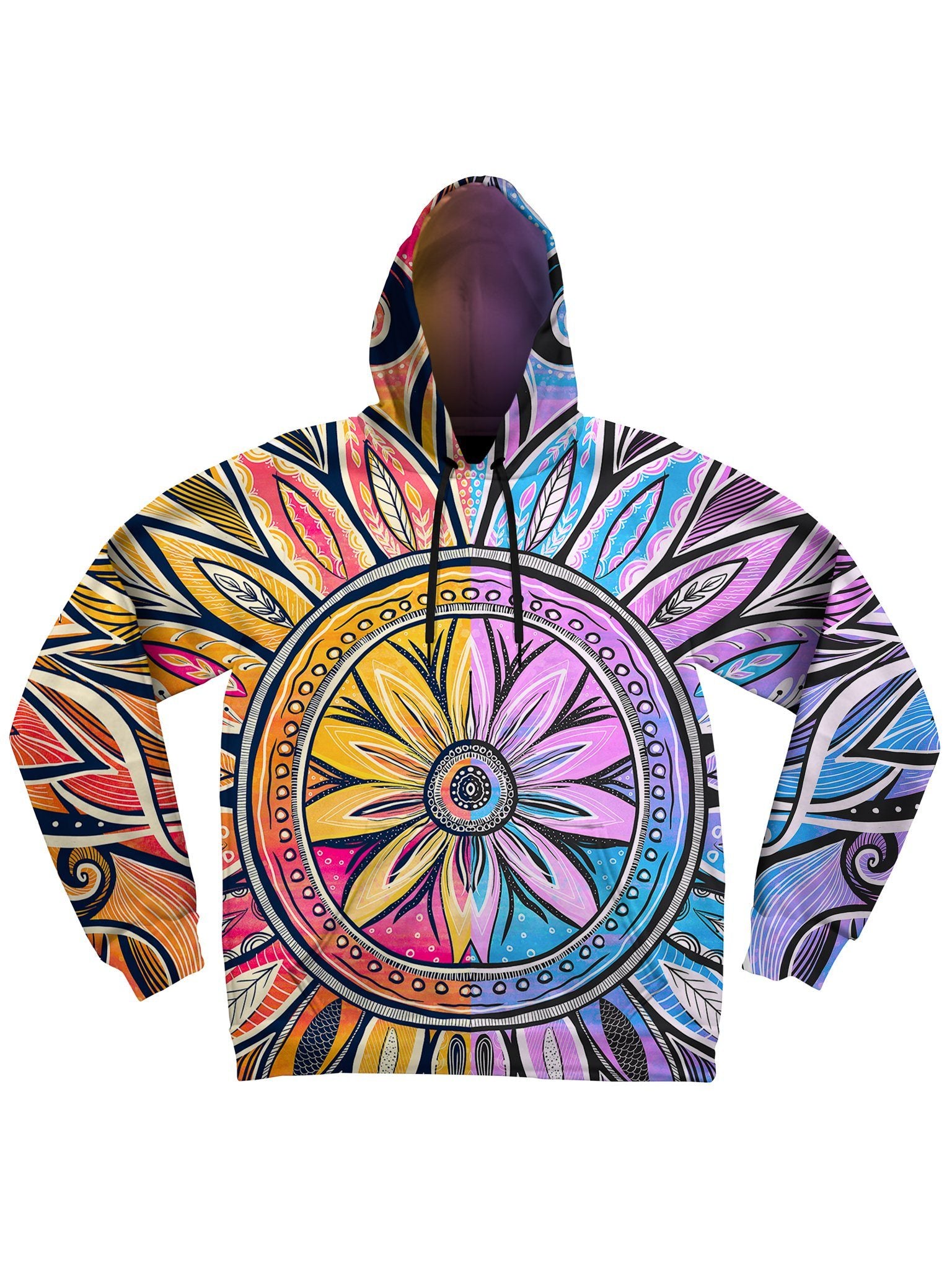 Sun & Moon-Ray Mandala Unisex Hoodie Pullover Hoodies Electro Threads 